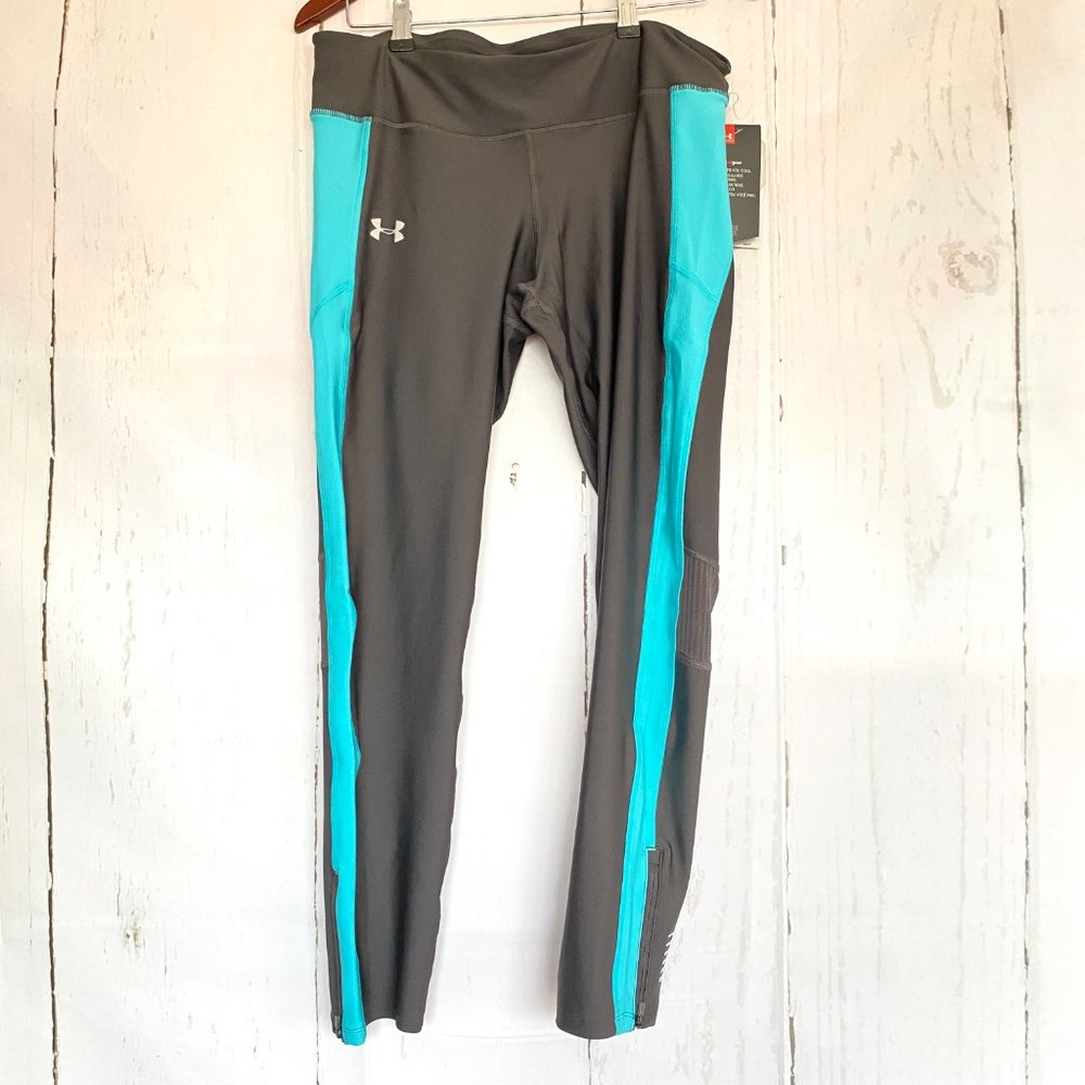 NWT UNDER AMROUR Heatgear Jet Grey Mileage Compression Tights Extra Large XL